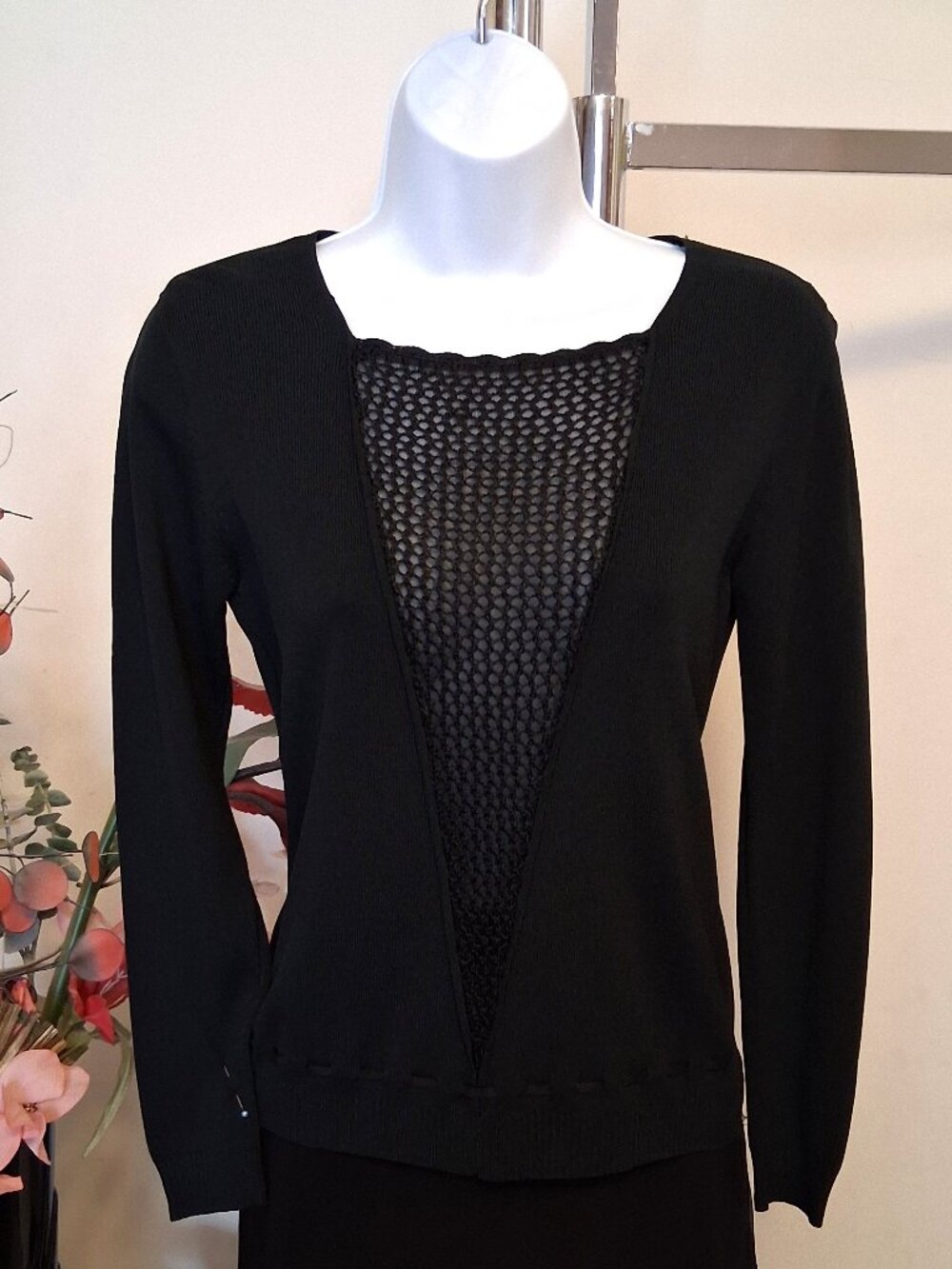 Dense Knit Cardigan Sweater - Soft Spring Fall Winter Layering Piece – Black